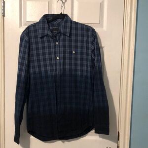 Express Men's Blue Plaid Shirt